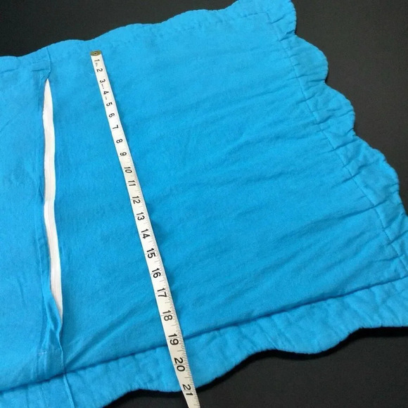 Vintage Floral Paisley Indian Striped Pillow Sham Scalloped Embroidered Border l - Picture 6 of 8